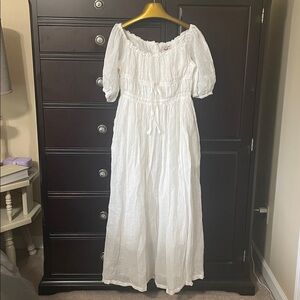 White Off-Shoulder Maxi Dress